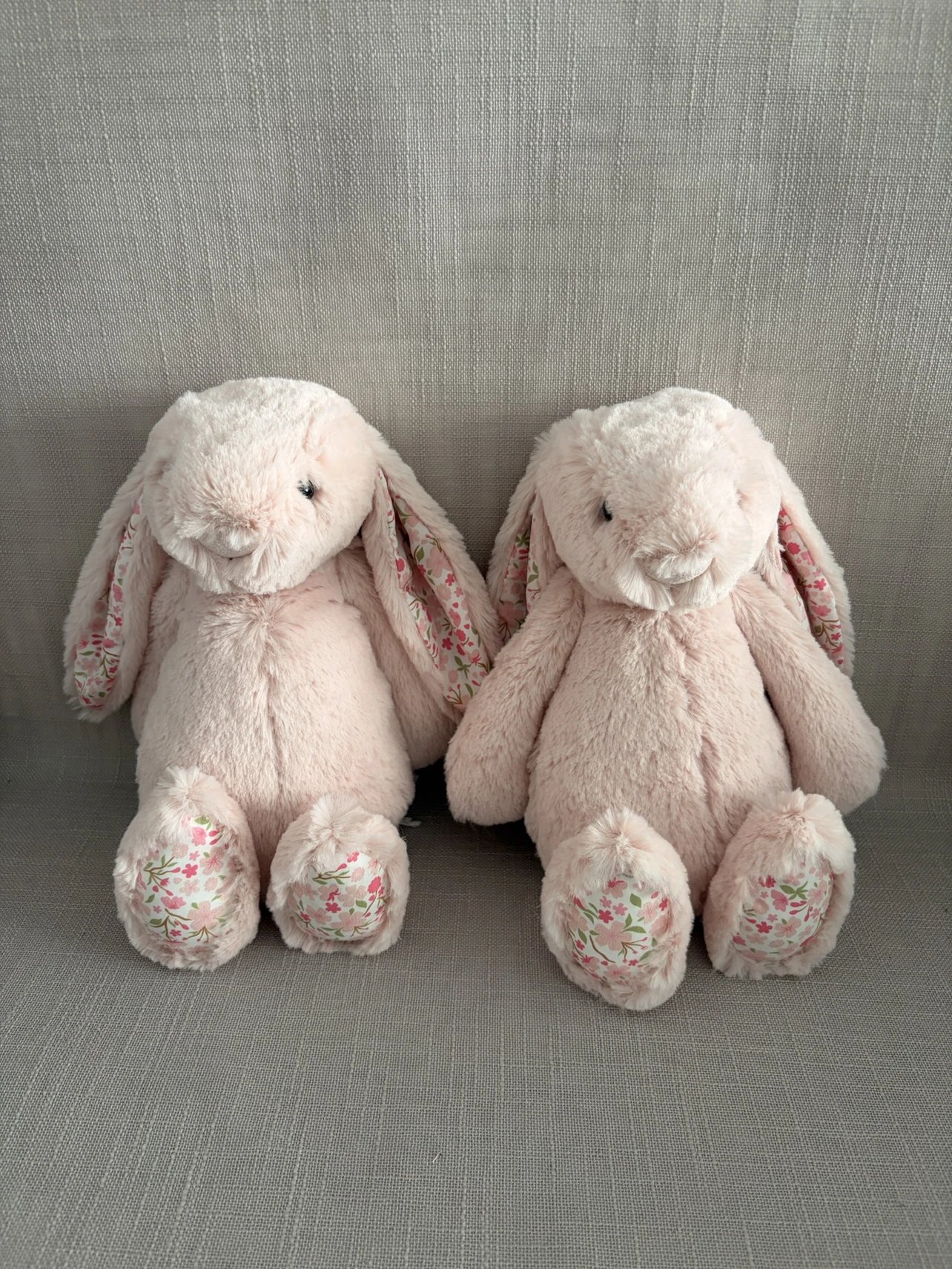 JC Easter Series, Cherry Blossom Pink, White, Floral Bonnie Rabbit, Medium, 31cm - Image 8