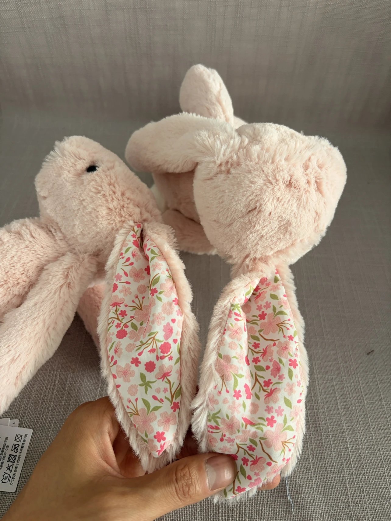 JC Easter Series, Cherry Blossom Pink, White, Floral Bonnie Rabbit, Medium, 31cm - Image 10