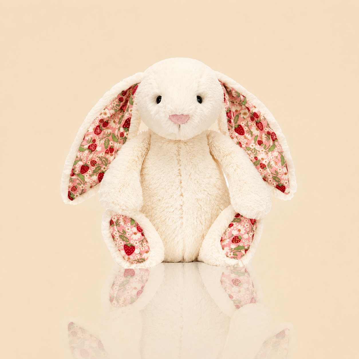 JC Easter Series, Cherry Blossom Pink, White, Floral Bonnie Rabbit, Medium, 31cm - Image 3