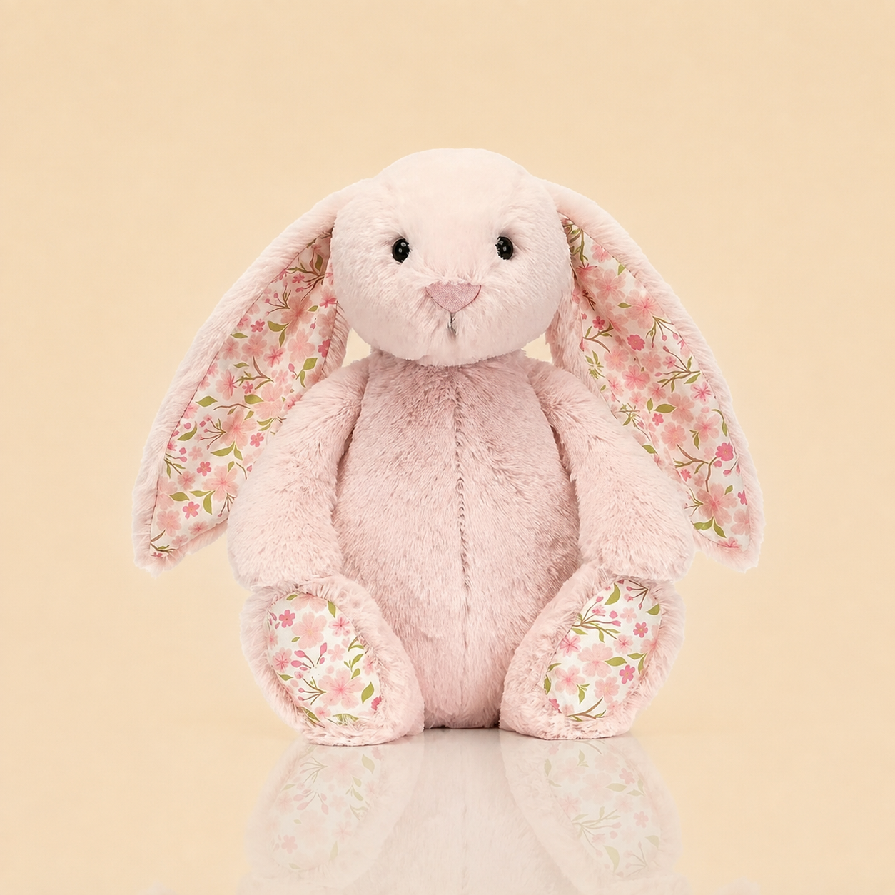 JC Easter Series, Cherry Blossom Pink, White, Floral Bonnie Rabbit, Medium, 31cm - Image 2
