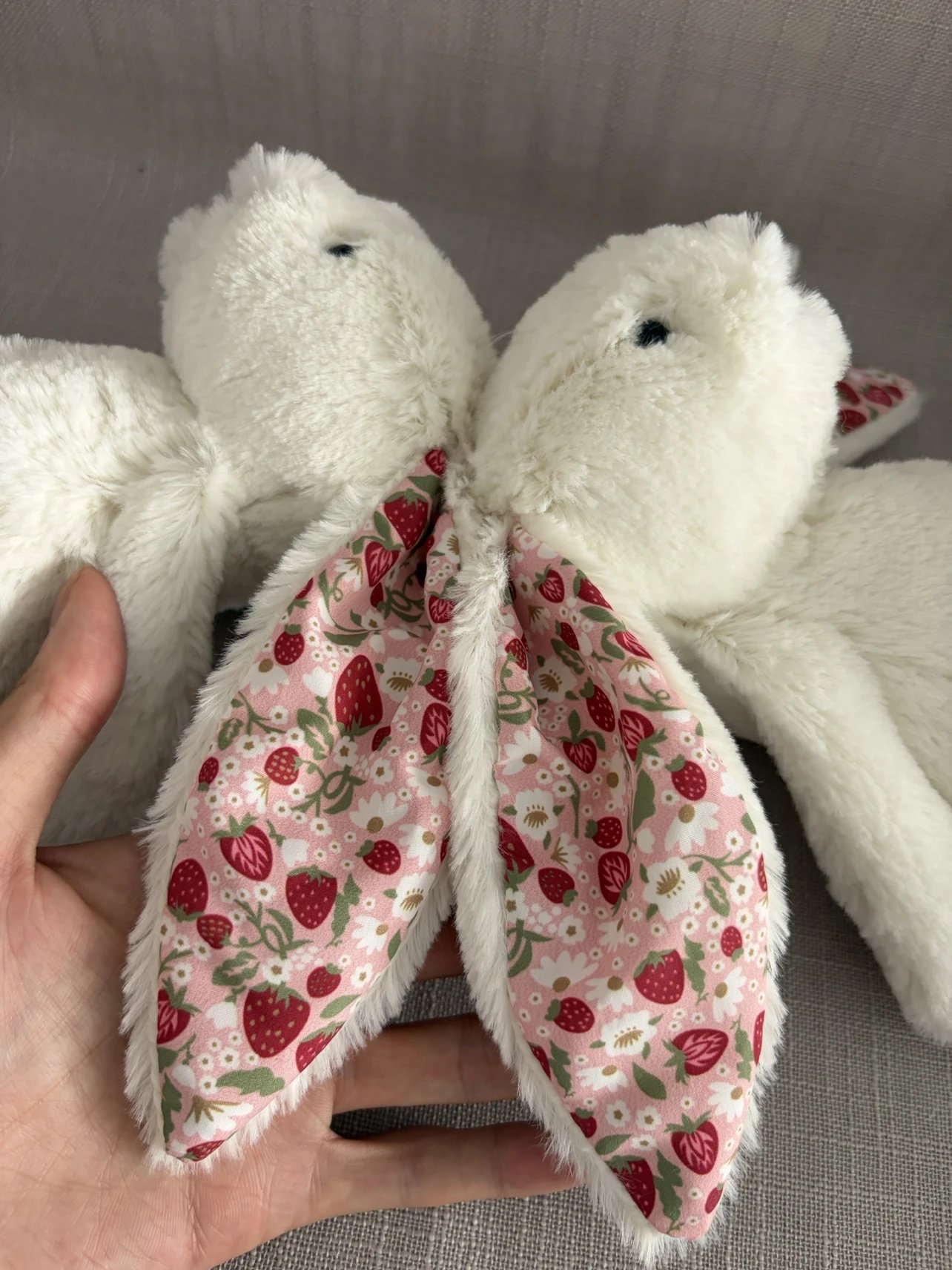 JC Easter Series, Cherry Blossom Pink, White, Floral Bonnie Rabbit, Medium, 31cm - Image 5